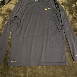 Nike Men's Blue Dri-FIT Long Sleeve Shirt